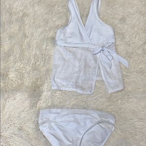 White lace 2 piece tankini